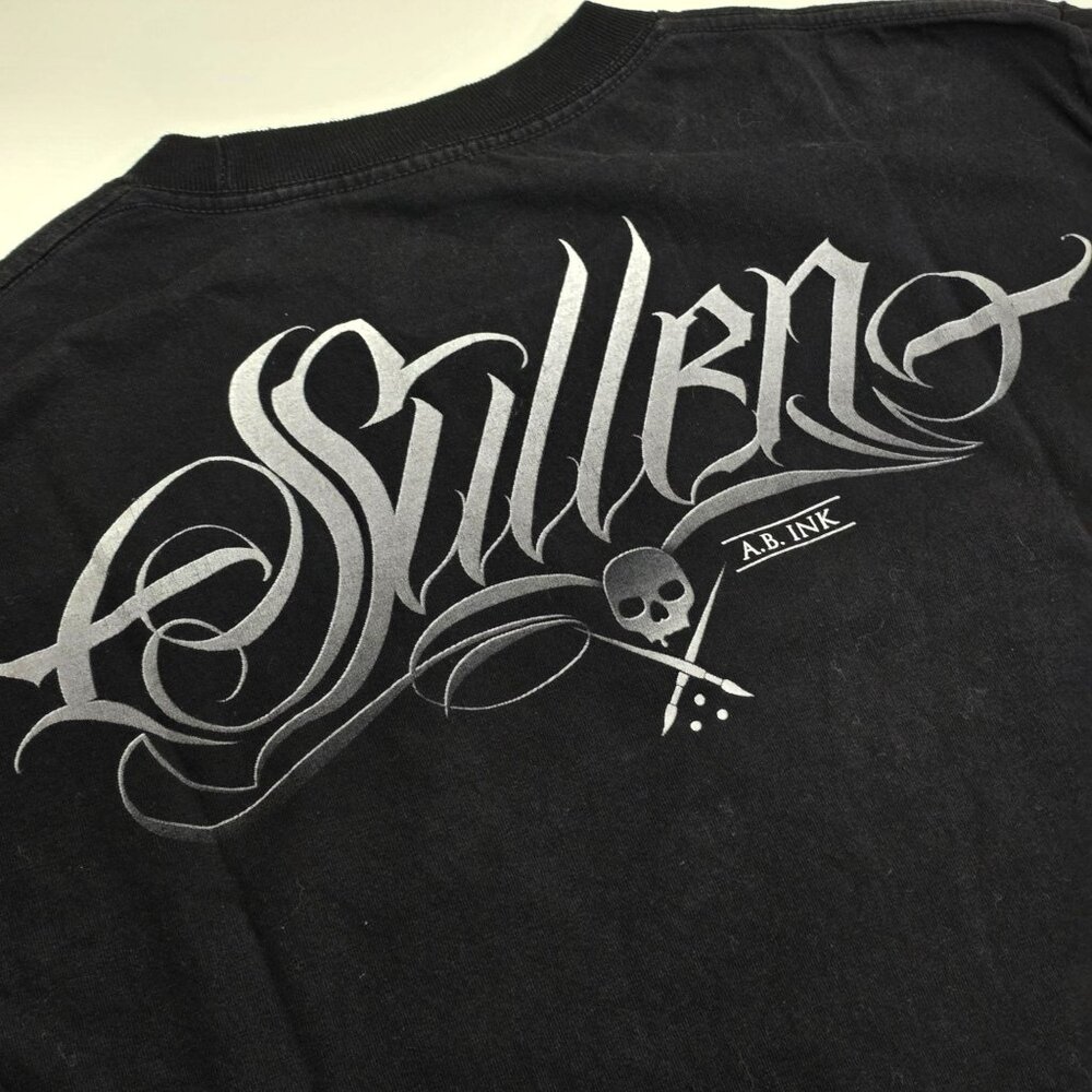 Sullen ✦ Double Sided Tattoo Art Graphic Tee ✦ Black Femme Diamond Roses M - Picture 6 of 12